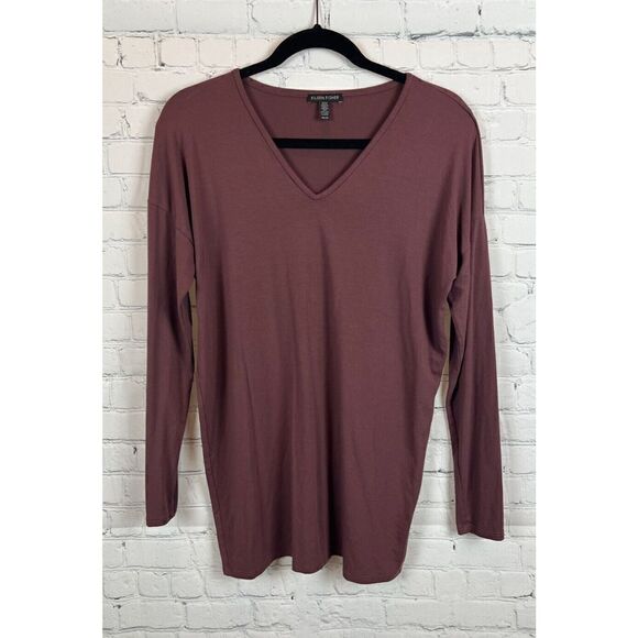 EILEEN FISHER purple plum knit top sweater pullover size XS - Picture 1 of 5